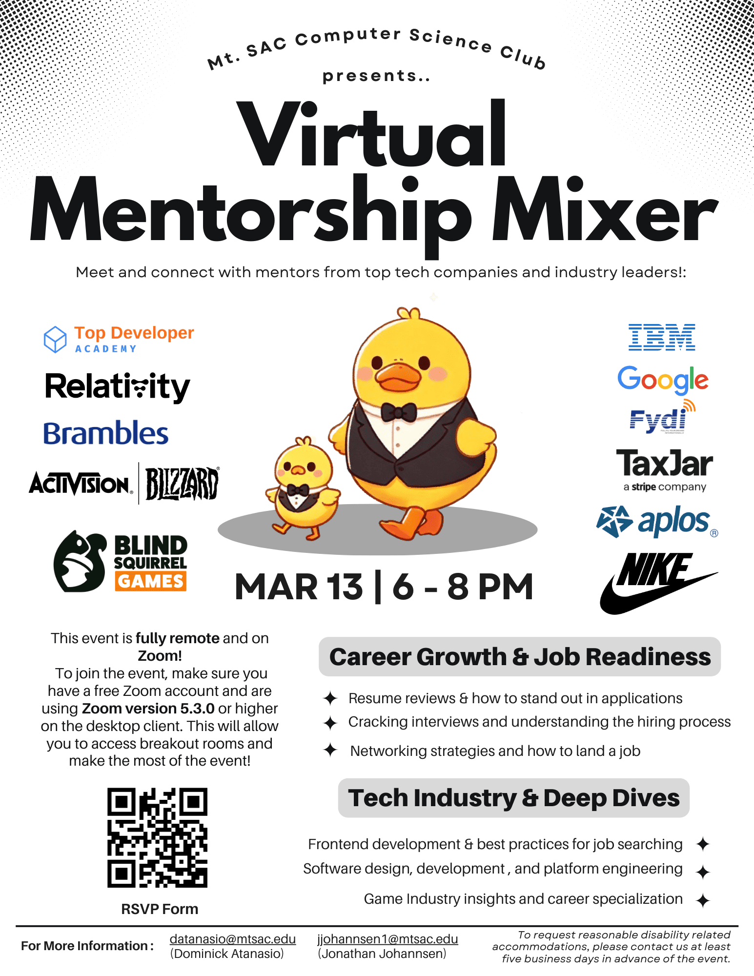 Virtual Mentorship Mixer - Connect with experienced mentors in a virtual setting to get guidance on your academic and career journey.